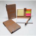 Directa de la fábrica pegajosa Notebook Set con bolígrafo reciclado